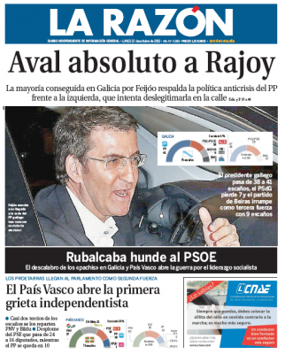 El 'aval' a Rajoy: 200.000 votos menos en Galicia y Oyarzábal haciendo el cafre en Twitter